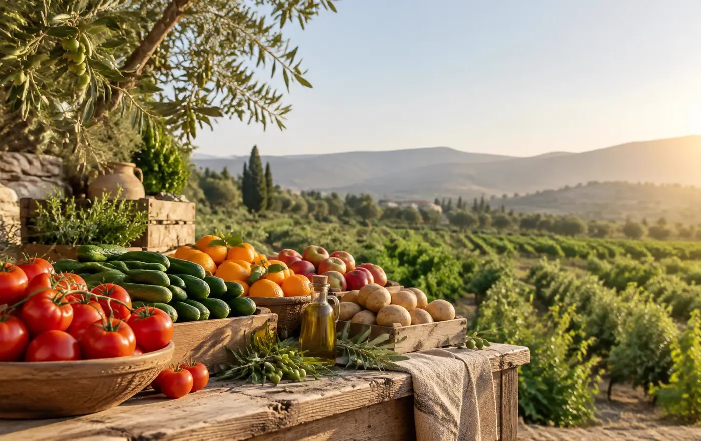 محاصيل أردنية طازجة في مزرعة خضراء